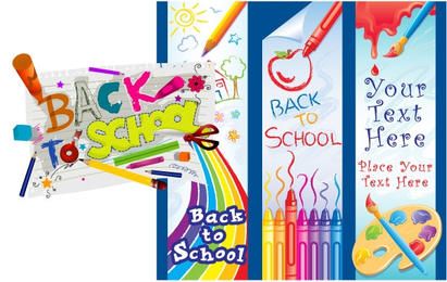 Conjunto de escola de gráficos vetoriais grátis