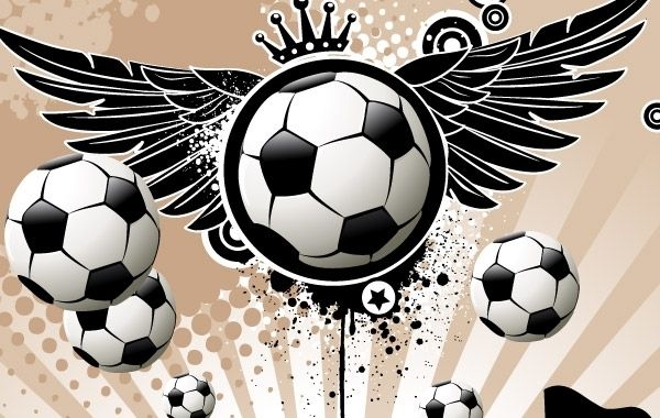 Fußball mit Flügeln und Sternen