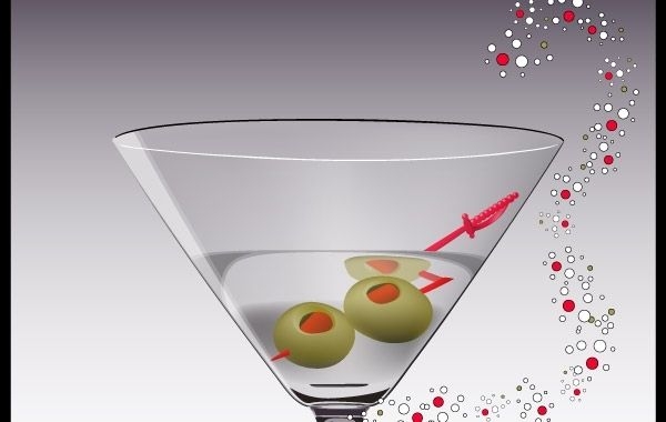 Vector de copa de martini