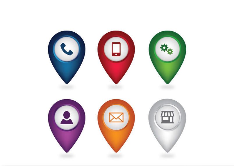 Simplistic Web Icon Pack com ponteiro de localização Simplistic Web Icon Pack com ponteiro de localização
