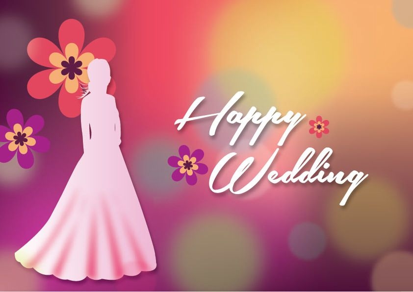 Braut Silhouette bunte Hochzeit Hintergrund