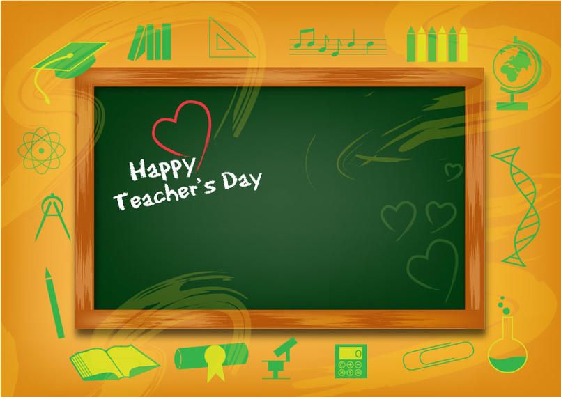 Funky Teachers Day Background with Chalkboard - Vector download