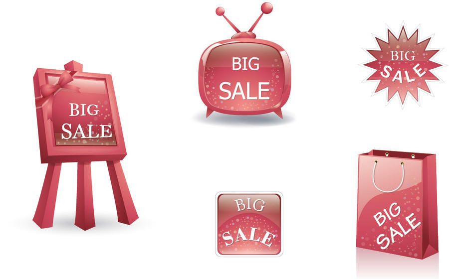 Set sales. Red discount Pack Design Promo sale.