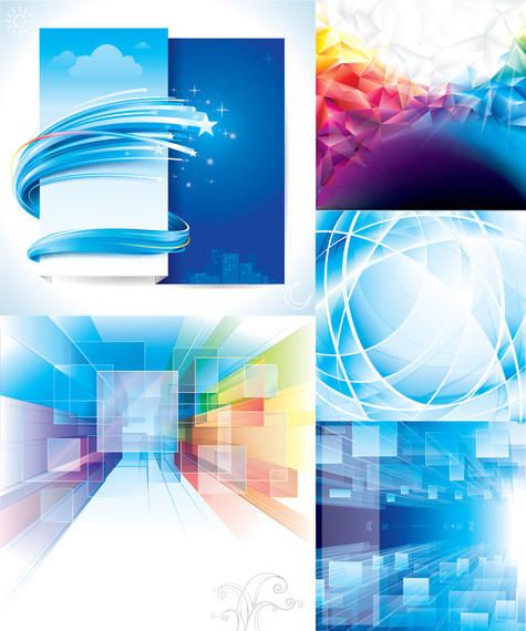 Abstract Stars, Squares, Curves & Polygonal Background Set Abstract Stars, Squares, Curves & Polygonal Background Set