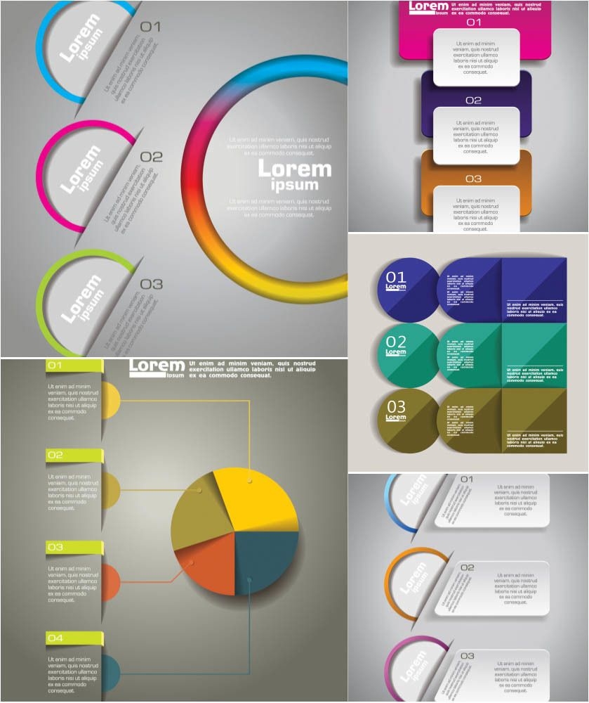 Paquete de plantillas de infografía empresarial