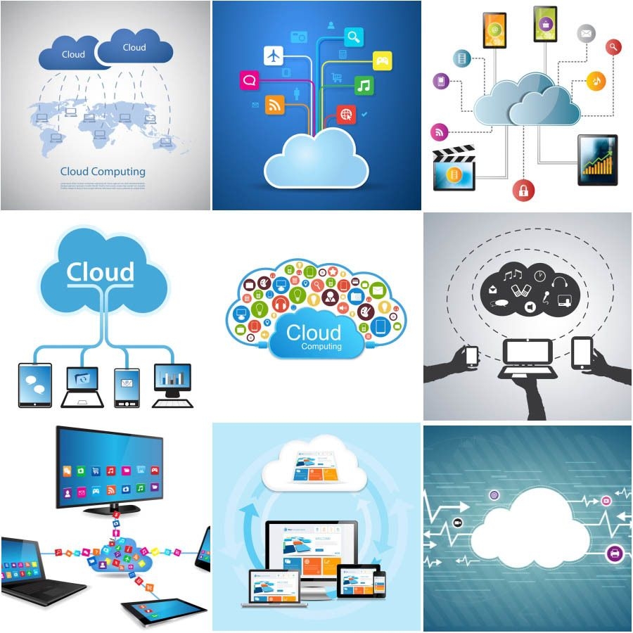 Conjunto de design de computação em nuvem criativa