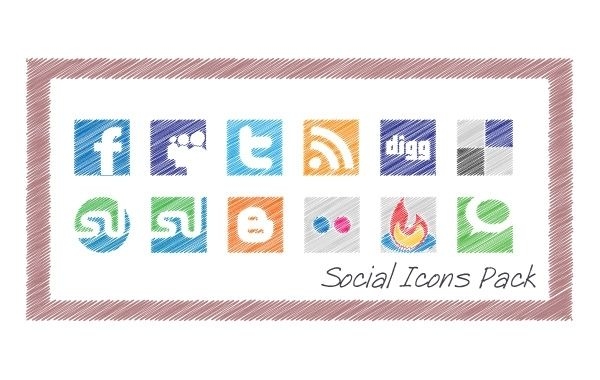 Scribble Social Icons Pack