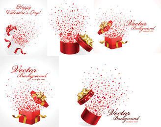 Paquete de caja de regalo de celebración romántica