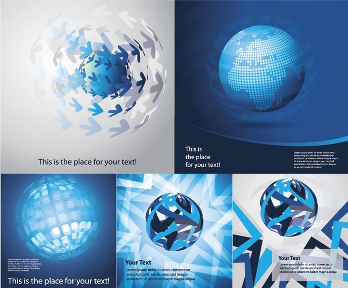 Blue Abstract Earth Themed Background Set Blue Abstract Earth Themed Background Set