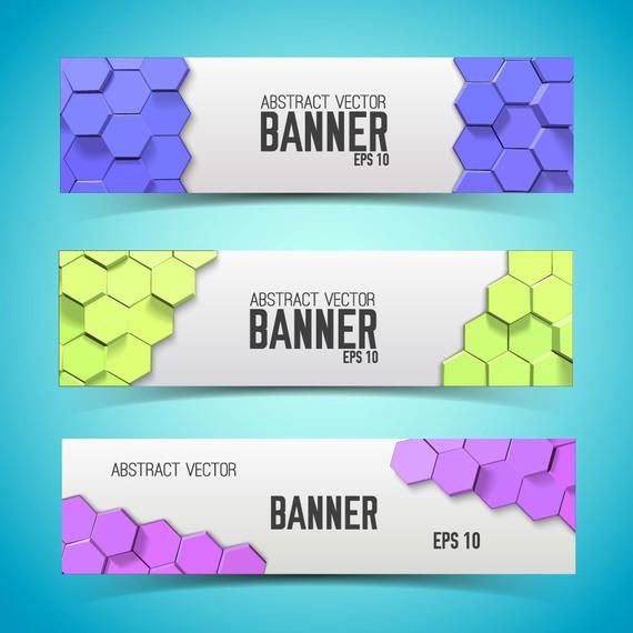 Multicolor Honeycomb Banner Set Template Multicolor Honeycomb Banner Set Template