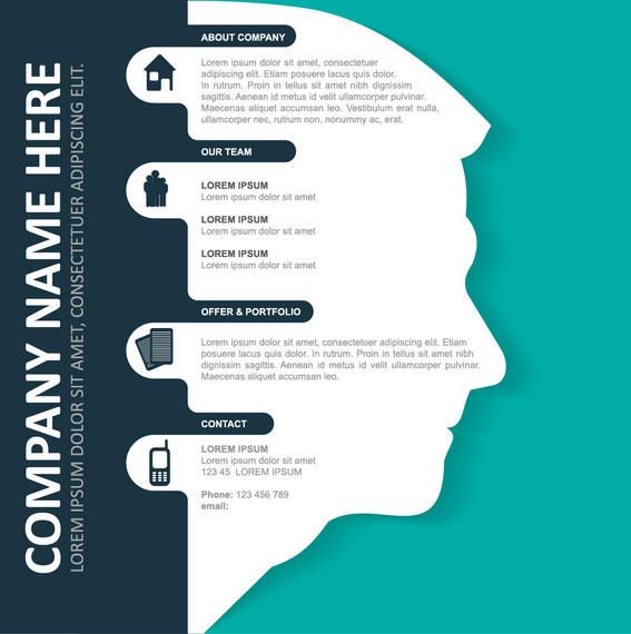 Corporate Infographic Template on Man Face Corporate Infographic Template on Man Face