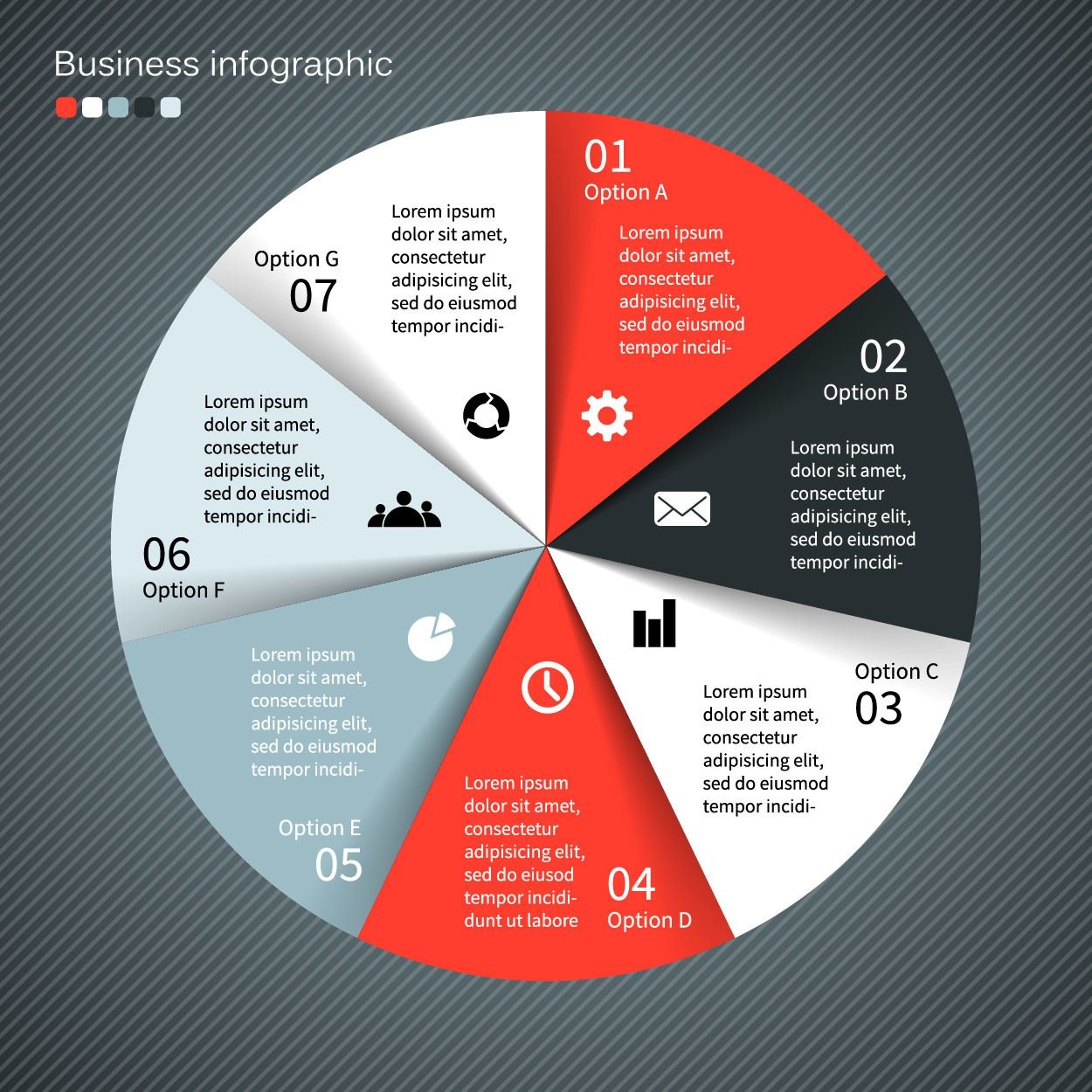Elegante abgerundete Business-Infografik-Vorlage