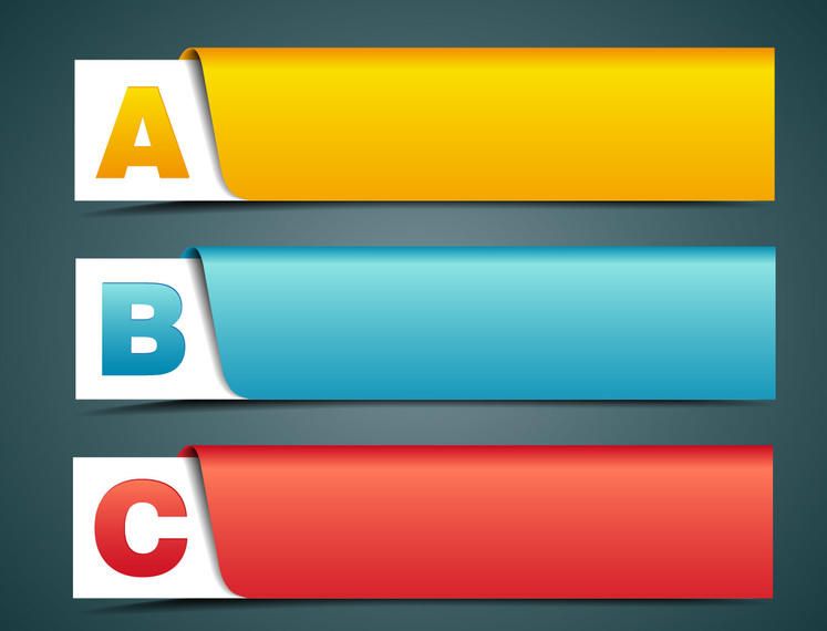 Banner Creativo Etiquetado con Alfabetos Banner Creativo Etiquetado con Alfabetos