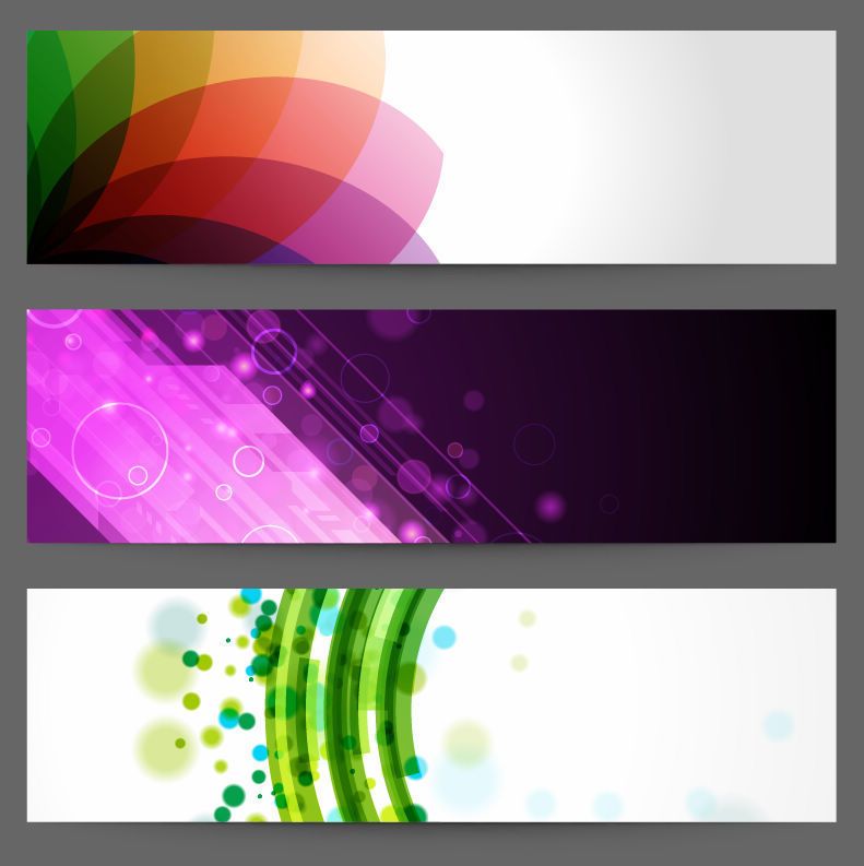 3 diseños de banner creativo abstracto