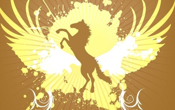Goldenes Pferd Hintergrundvektor