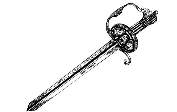 Gráfico de espada dibujado a mano