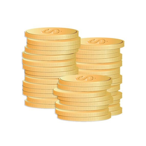 Dollar Sign Gold Coin Stack - Vector download