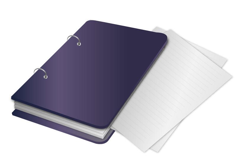 Notebook Binder With Papers Outside Vector Download