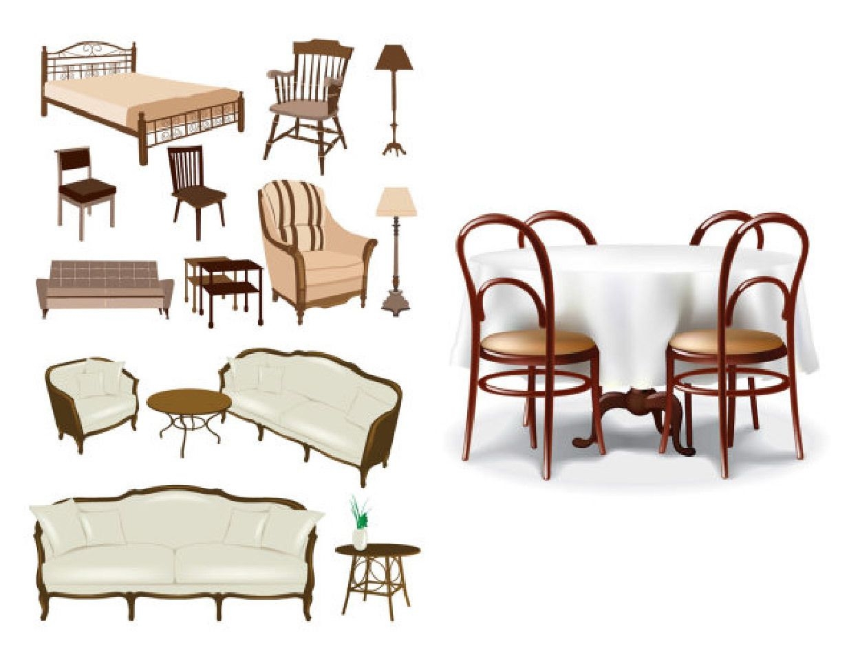 Classic Decorative Furniture Pack Vector Download