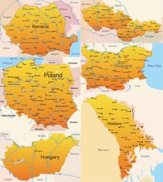 Pacote de mapas de países europeus