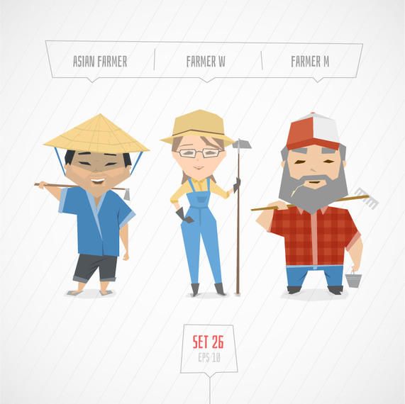 Men Woman Funky Farmer Characters Men Woman Funky Farmer Characters