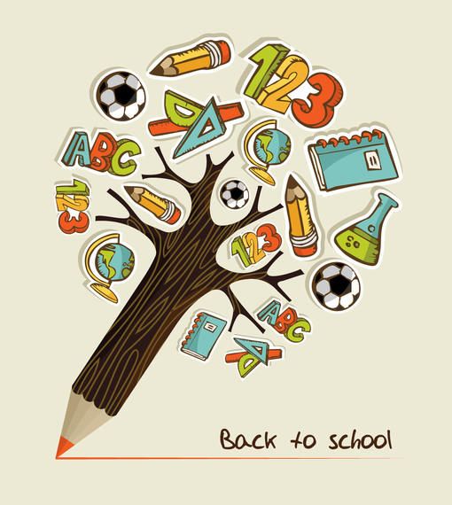 Pencil Tree with Education Icons Pencil Tree with Education Icons
