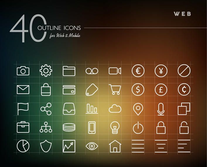 Line Art Web Icon Set Line Art Web Icon Set