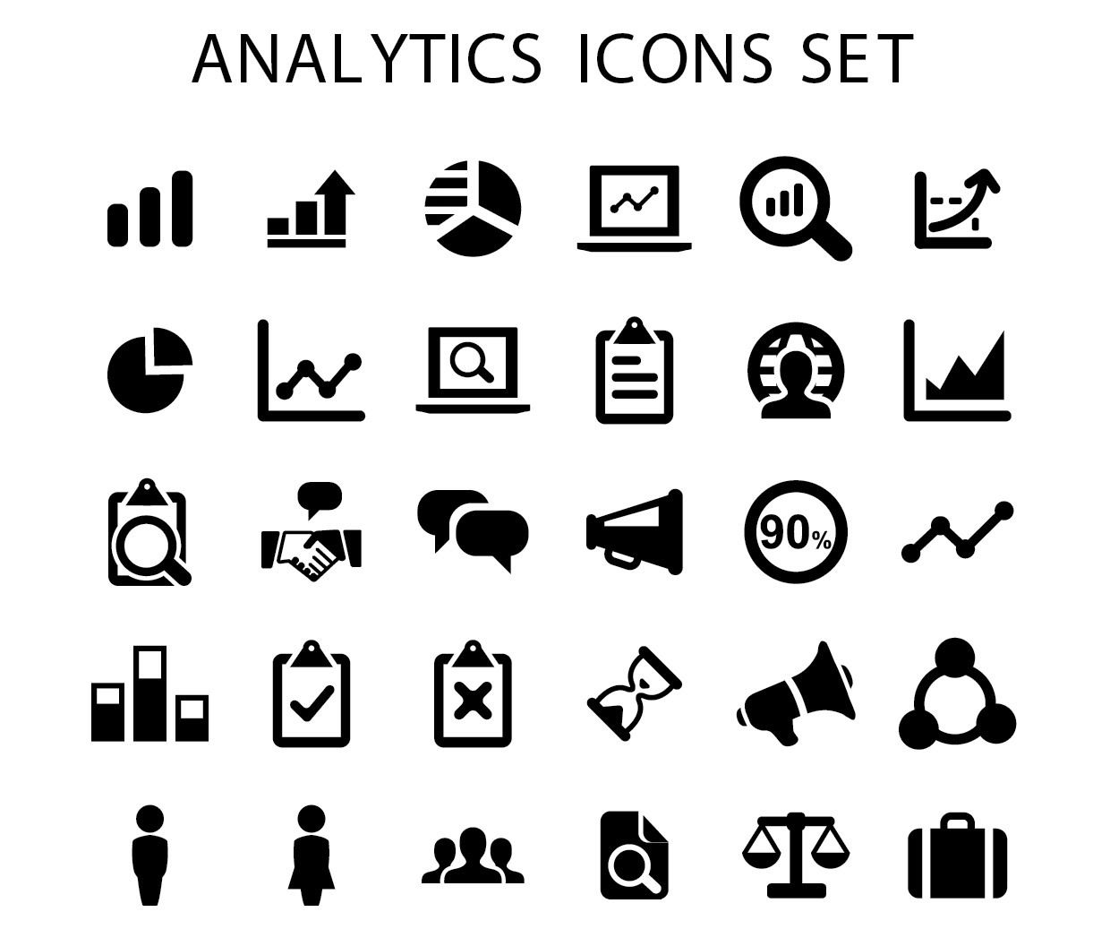 Chart & Analytical Business Icons Pack - Vector download