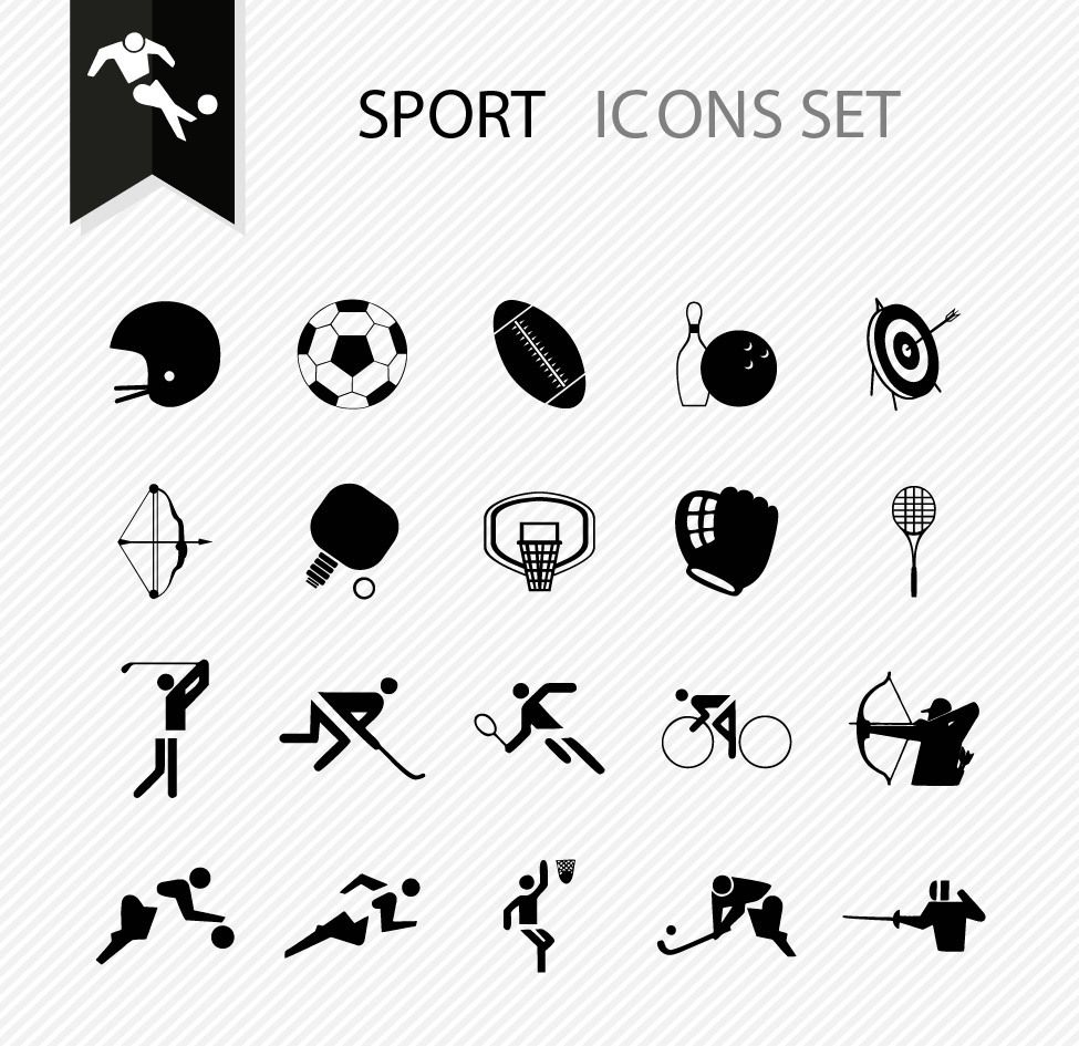 Flat Minimal Sports Icon Pack - Vector download