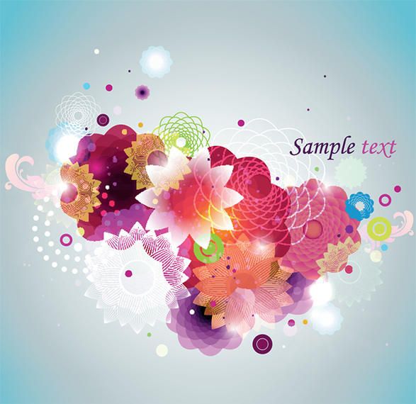 Colorful Abstract Splashed Floral Background Vector download