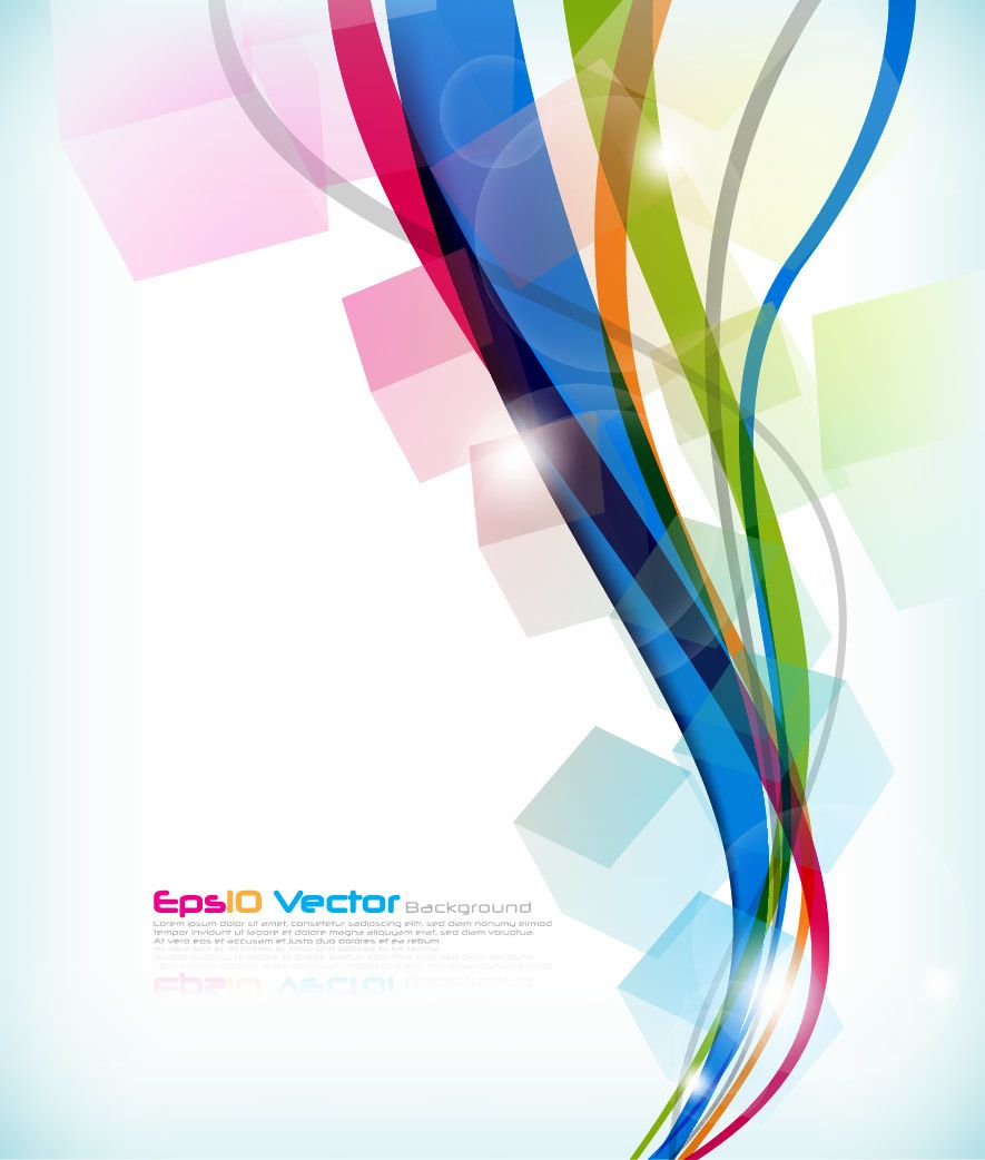 Vertical Waves with Cubes Colorful Background - Vector download