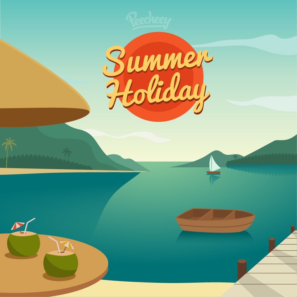 Summer Holiday Resort Cartoon Vector Download