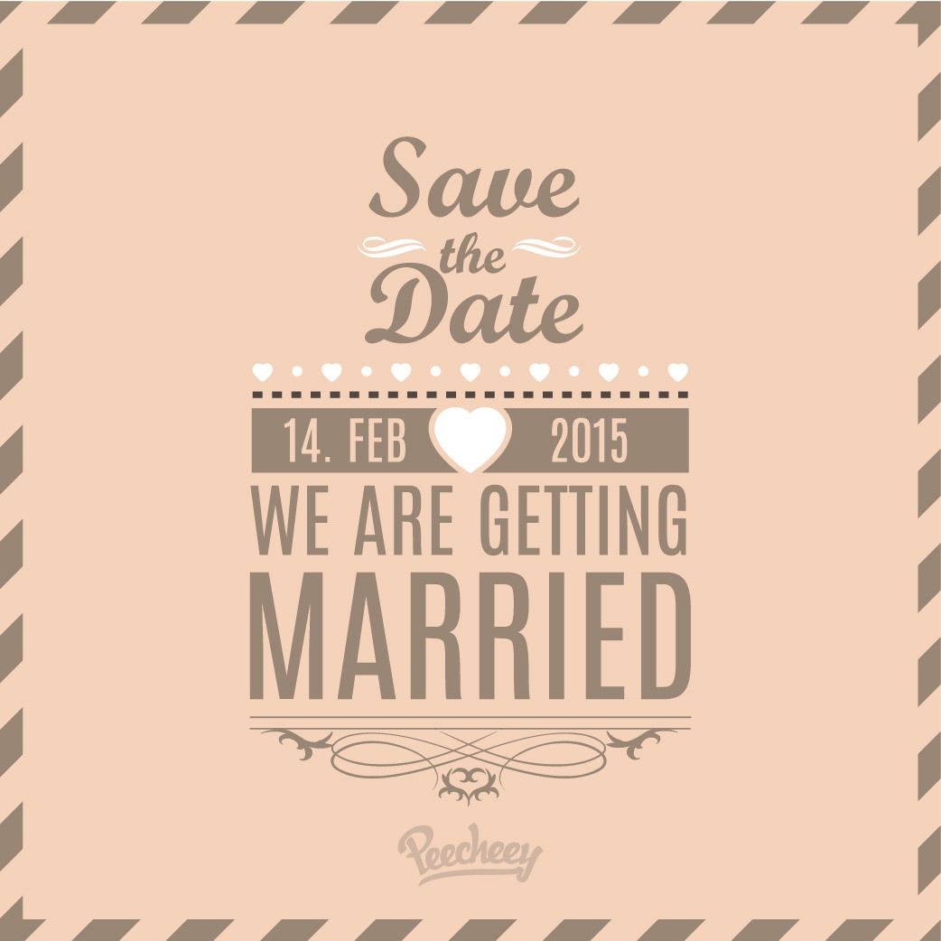 Download Vintage Minimal Wedding Invitation - Vector Download