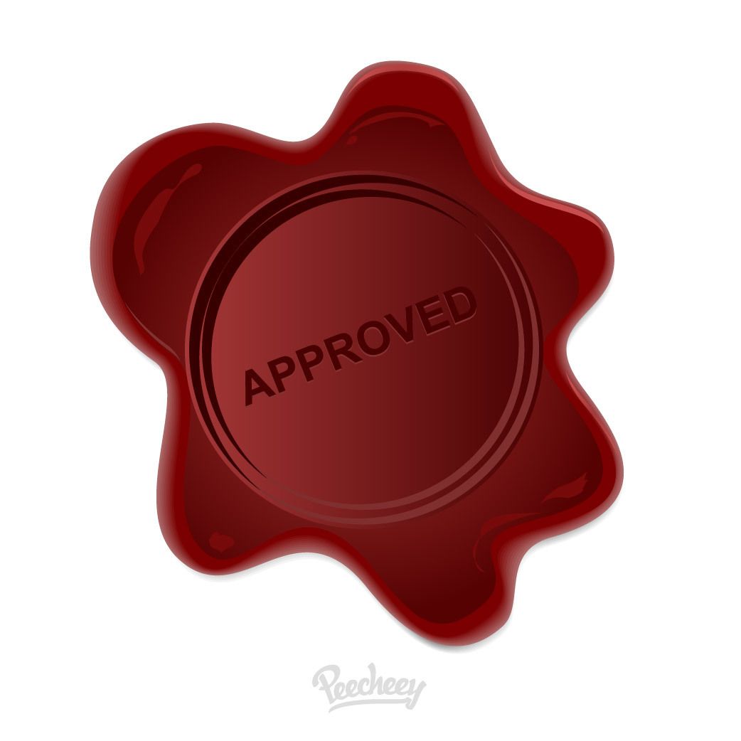 Embossing Approved Wax Stamp Vector Download