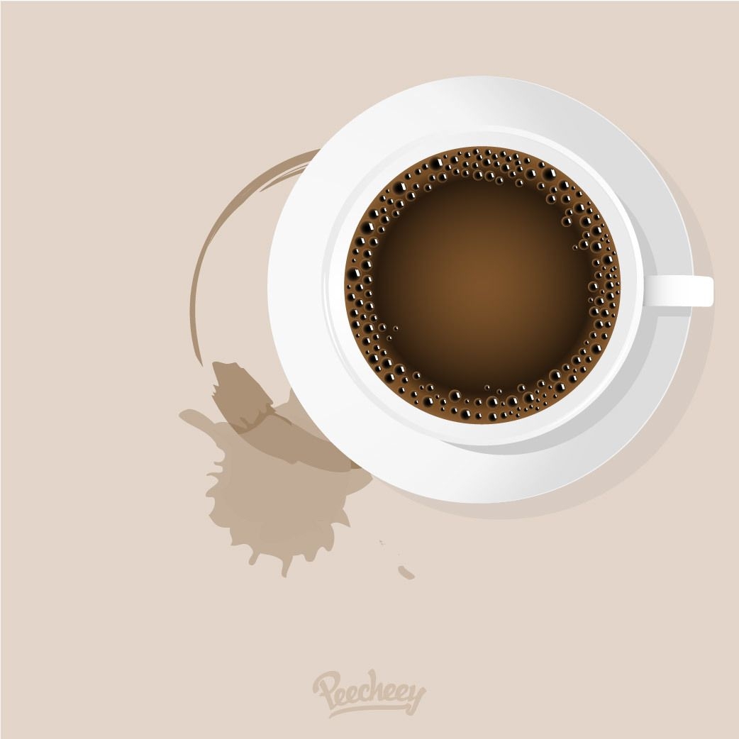 Download Realistic Cup of Coffee with Stain - Vector download