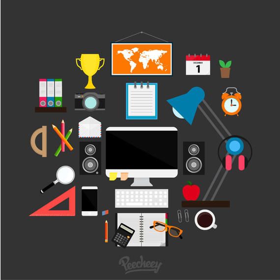 Minimalist Stationary & Working Supplement Icons Minimalist Stationary & Working Supplement Icons