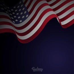 Fundo azul com bandeira americana