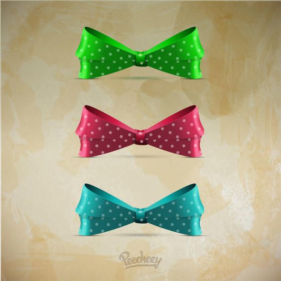 Vintage Bows on Grungy Stain Background - Vector download