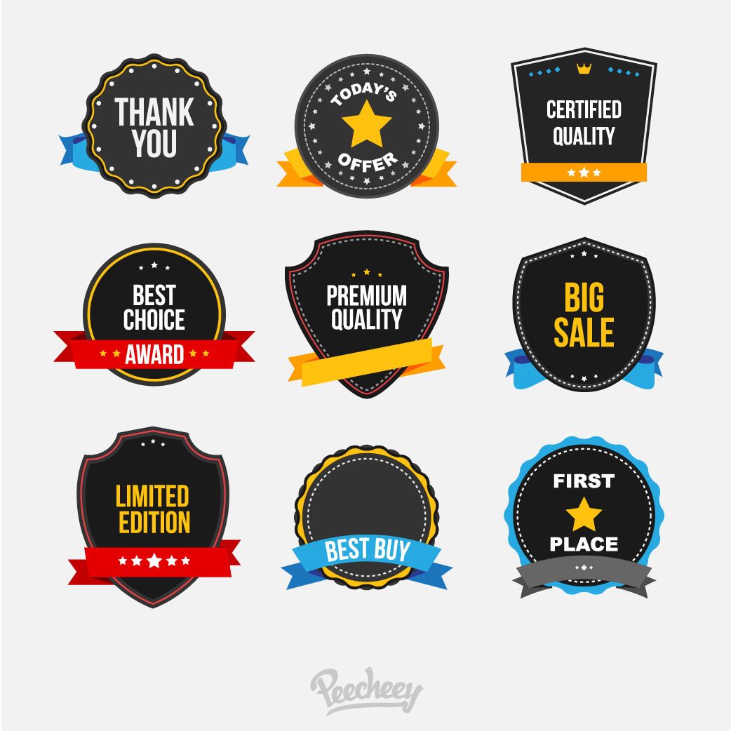 Creative Sales Badge Set Ribbons - Vector download