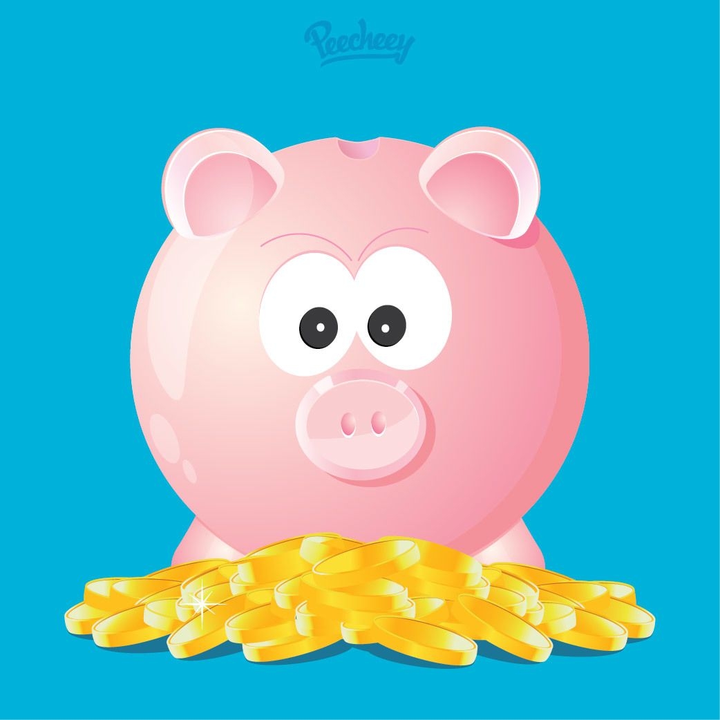 Monedas de oro Funky Piggy Bank