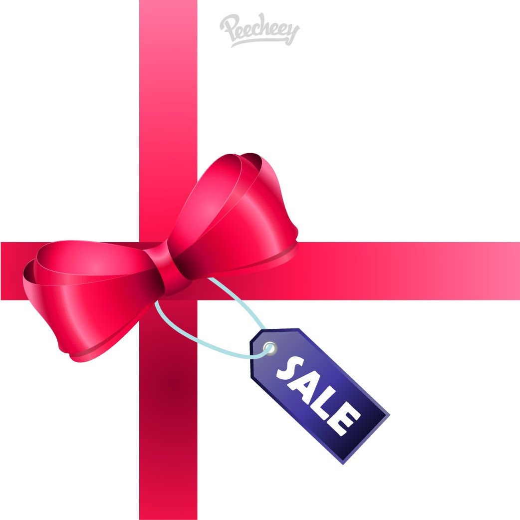 Sale Tag Glossy Ribbon Geschenk