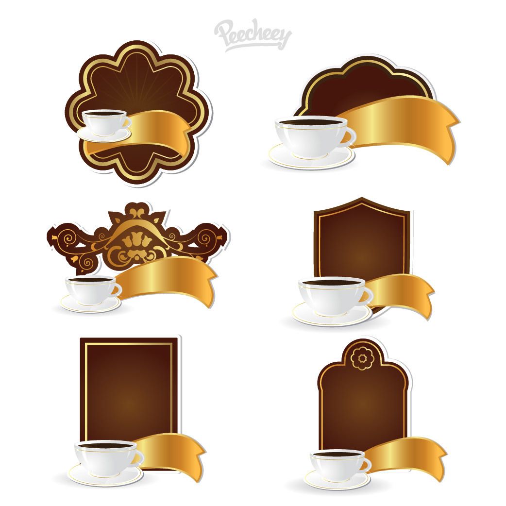 Café Label & Tag Set Descargar vector