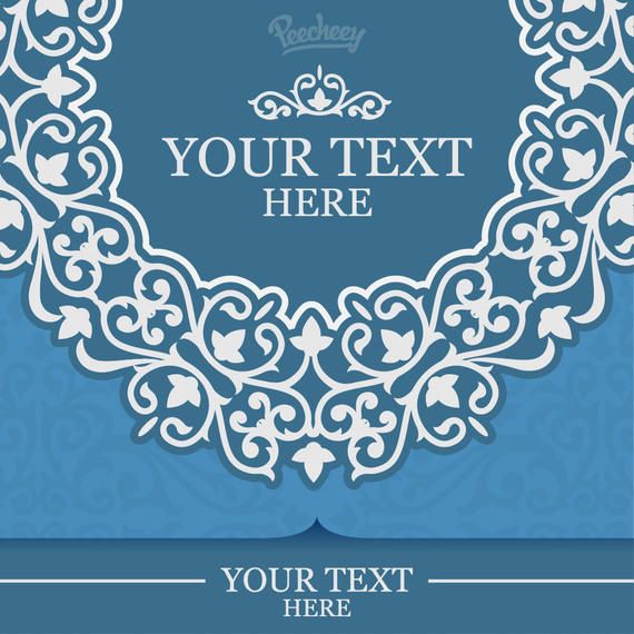 Tarjeta floral adornada azul de la invitación Tarjeta floral adornada azul de la invitación