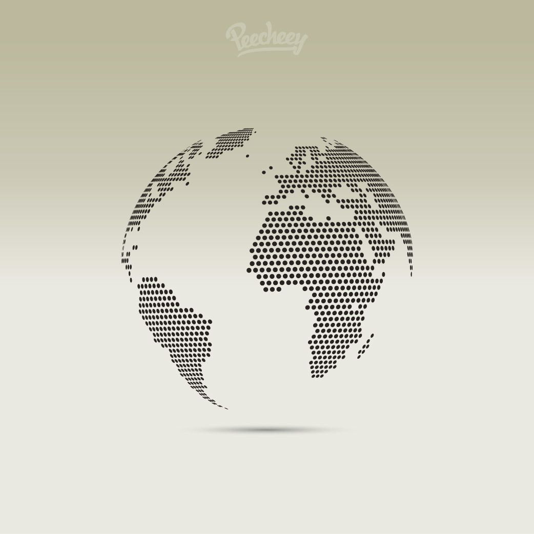 Download 3D Pixel Dotted Map Globe - Vector download