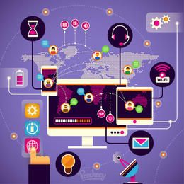 Infografía de comunicación moderna de alta tecnología