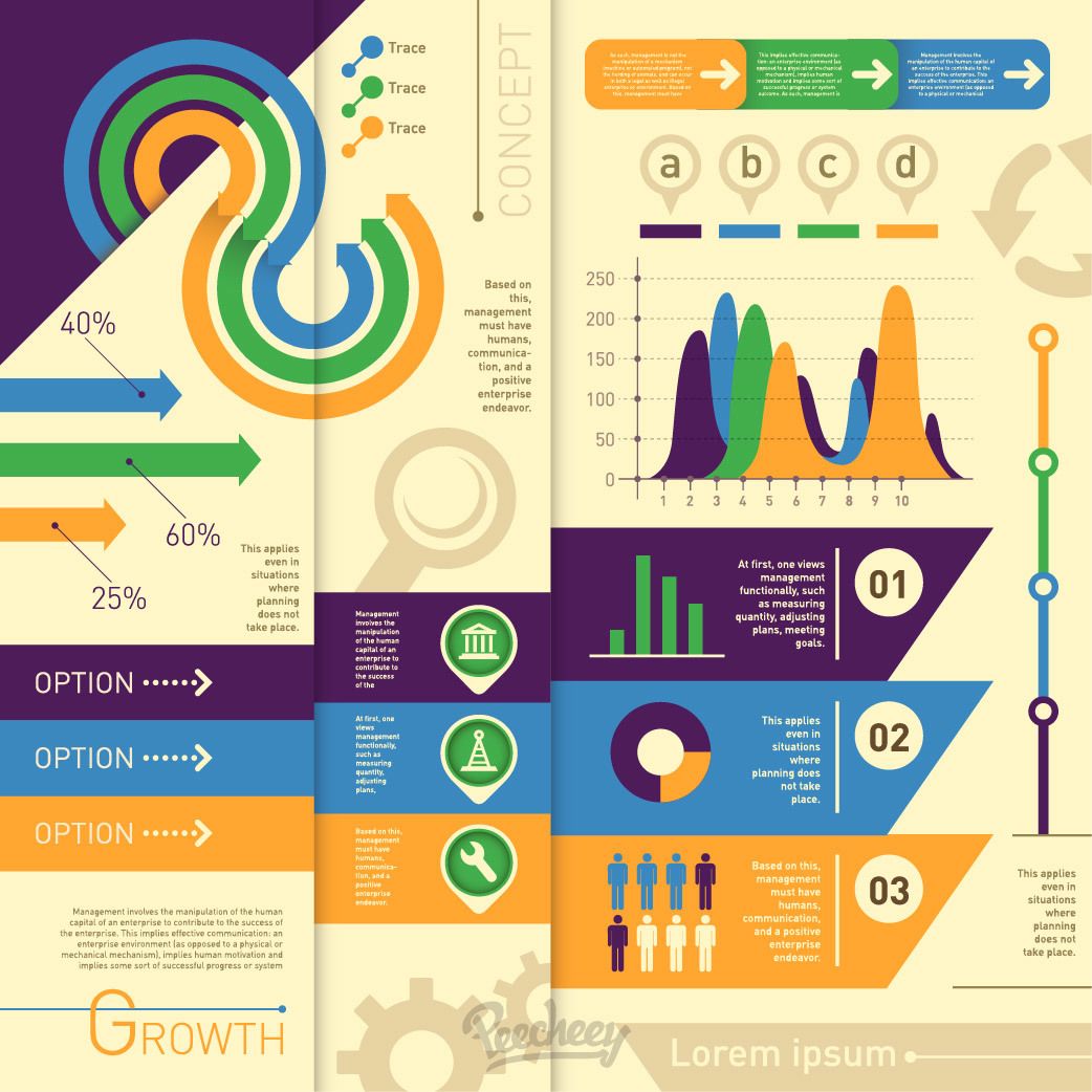 Minimal Colorful Statistical Infographic - Vector download