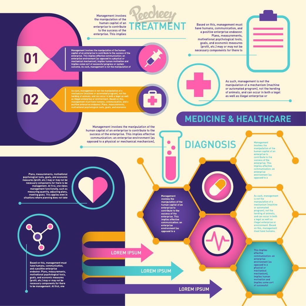 Infografía colorida médica y de salud