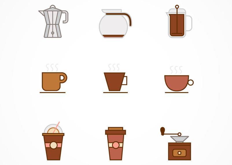 Minimal Coffee Icons Pack - Vector download