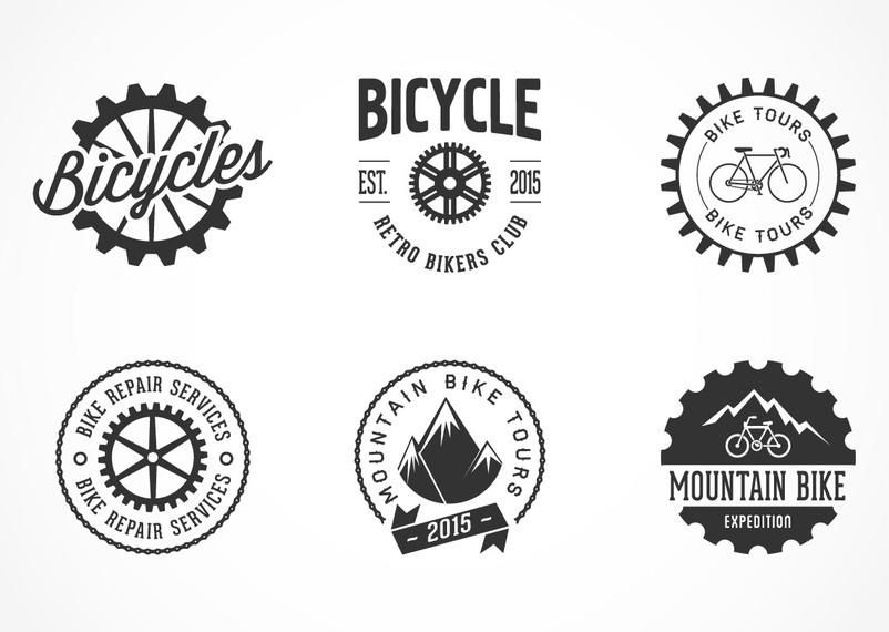 Creative Bicycle Label & Logo Set - Vector Download