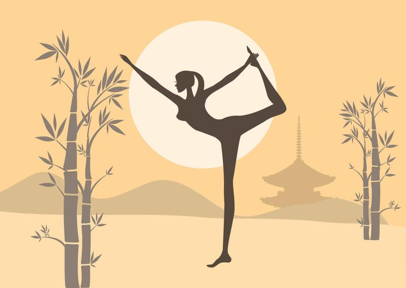 Woman Practices Yoga Zen Garden Woman Practices Yoga Zen Garden